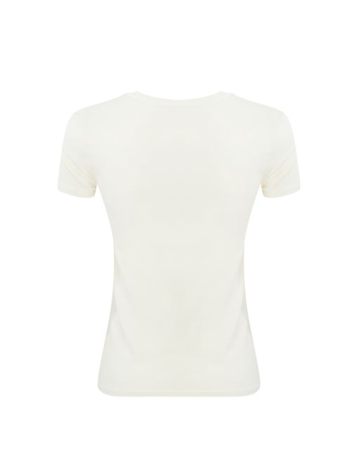 T-shirt in viscosa bianco con logo strass Patrizia Pepe | CM1419 J013W146